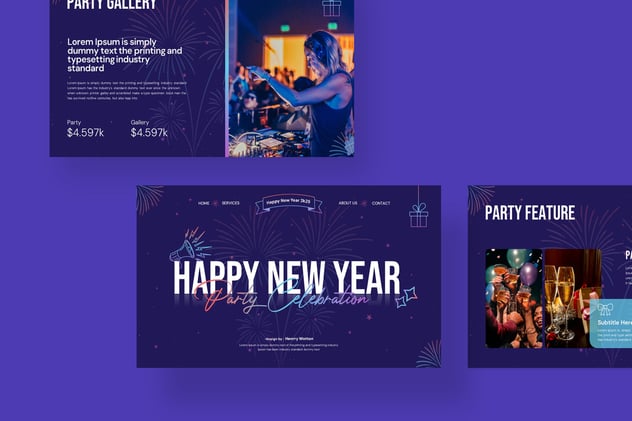 新年快乐PowerPoint模板 - 顶尖PPT