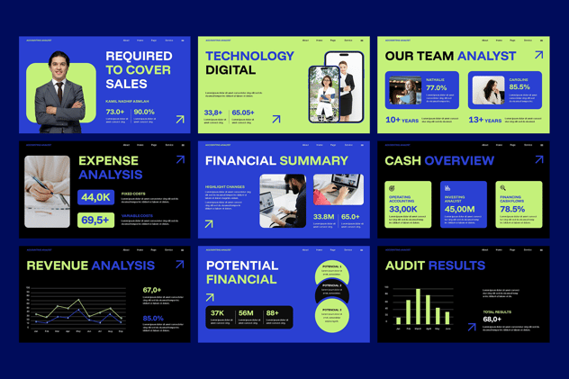 财务会计分析业绩报告PPT模板 - 顶尖PPT