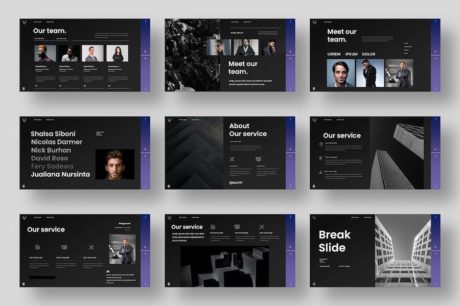黑色商务产品展示团队介绍通用keynote模板 - 顶尖PPT