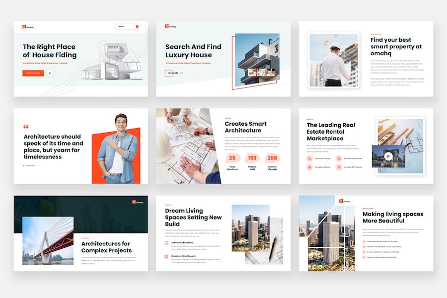 建筑架构设计与户型PPT模板 - 顶尖PPT