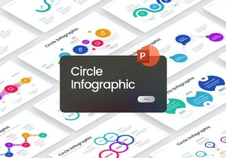 彩色环形步骤流程图形PPT模板 - 顶尖PPT