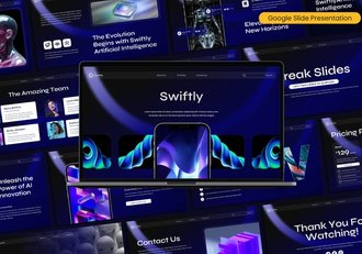 深色科技AI人工智能PPT模板 - 顶尖PPT