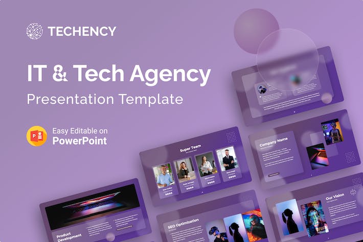 专业IT技术代理磨砂玻璃风格PPT模板 - 顶尖PPT