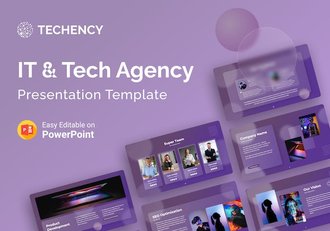 专业IT技术代理磨砂玻璃风格PPT模板 - 顶尖PPT