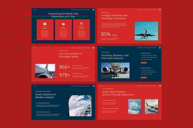 航空运输行业品牌宣传PPT模板 - 顶尖PPT