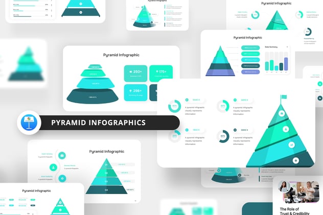 金字塔数据信息图形keynote模板 - 顶尖PPT