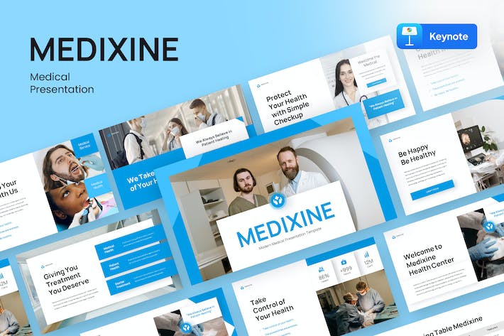 医疗健康机构医学服务介绍Keynote模板 - 顶尖PPT