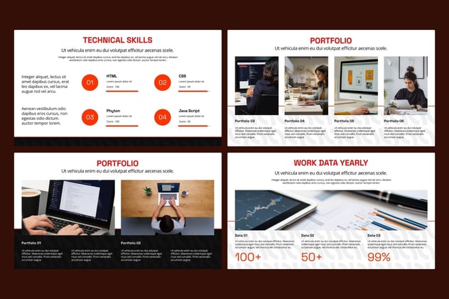 黑橙配色求职简历keynote模板 - 顶尖PPT