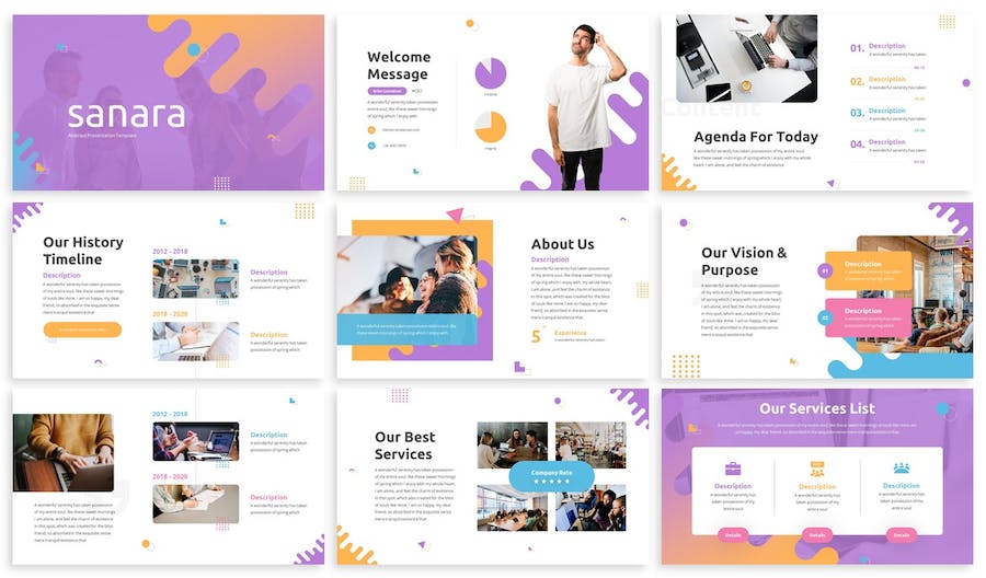 创意抽象艺术设计展示Keynote模板 - 顶尖PPT