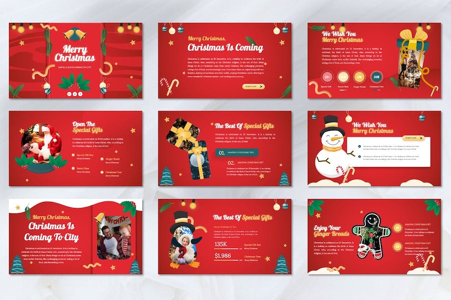 圣诞快乐创意国外圣诞节keynote模板 - 顶尖PPT