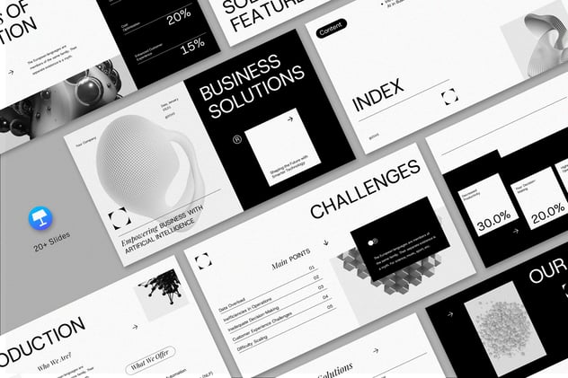 商业解决方案人工智能技术公司keynote模板 - 顶尖PPT