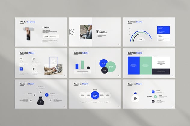 极简主义商务计划书PPT模板 - 顶尖PPT