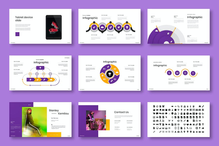 紫色渐变商业策划提案Keynote模板 - 顶尖PPT