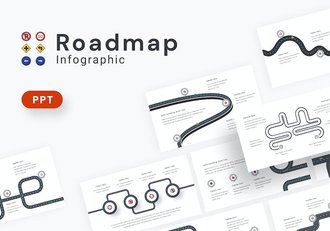 项目规划时间路线图导航PPT模板 - 顶尖PPT