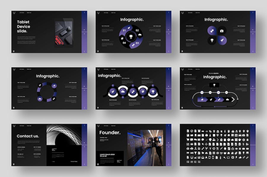 黑色商务产品展示团队介绍通用keynote模板 - 顶尖PPT