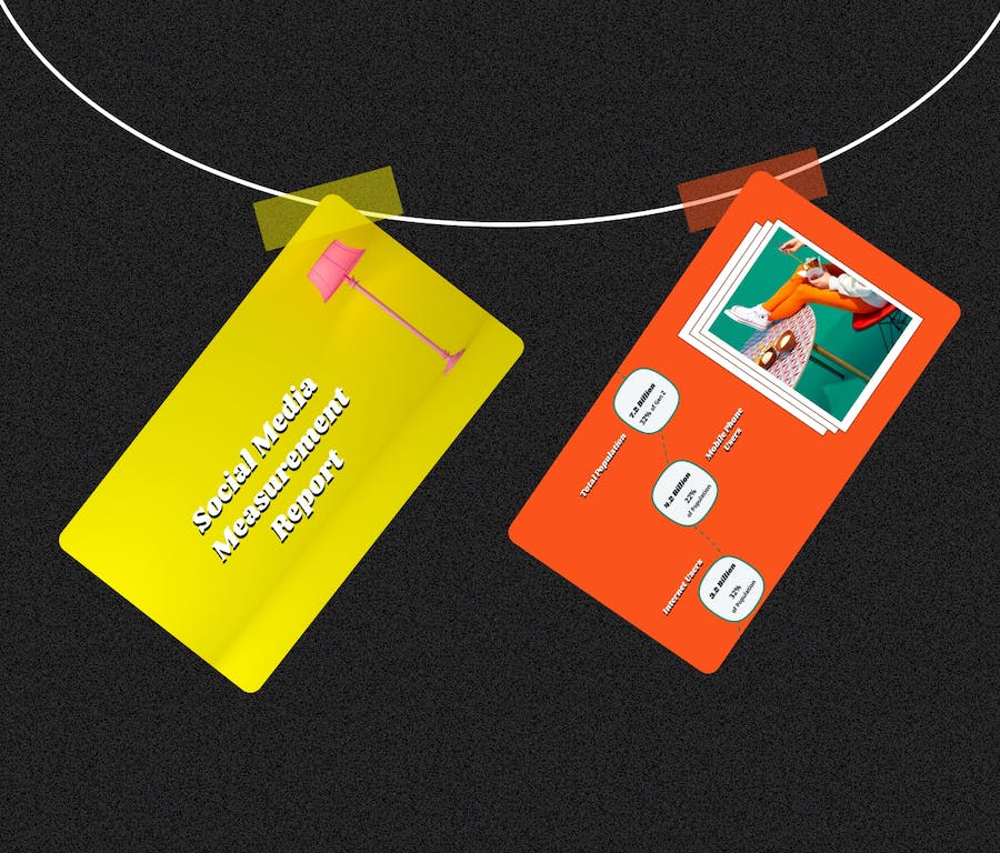 复古社交媒体报告欧美PowerPoint模板 - 顶尖PPT