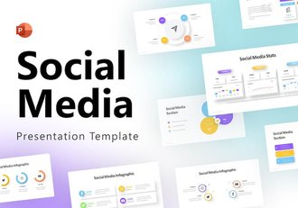 社交媒体信息图形PPT模板 - 顶尖PPT