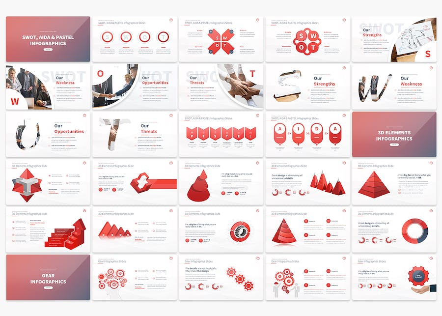 欧美商务多用途图形图表PPT模板 - 顶尖PPT