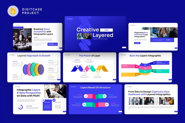 创意彩色商务图形PPT模板 - 顶尖PPT