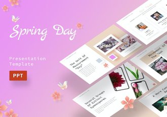 春日清新简约风格PPT模板 - 顶尖PPT