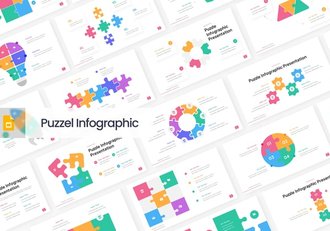 彩色拼图创意团队介绍信息图PPT模板 - 顶尖PPT