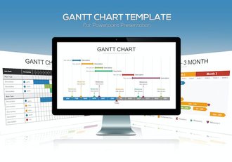 商务甘特图数据讲述展示管理分析PPT模板 - 顶尖PPT