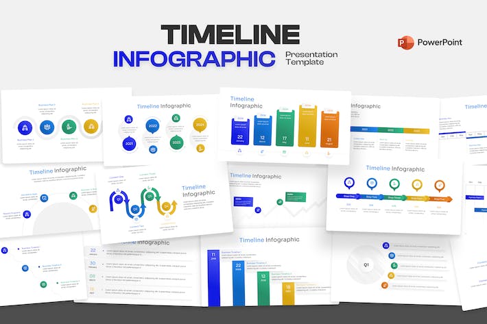时间轴信息图表展示分析PPT模板 - 顶尖PPT