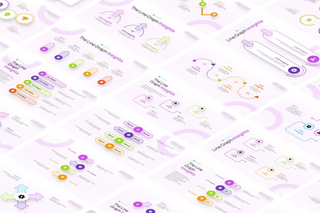 彩色线条步骤流程图形keynote模板 - 顶尖PPT