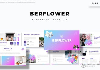 30页欧美时尚蓝紫渐变风格多用途PPT模板5种主题配色 - 顶尖PPT