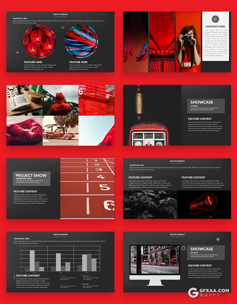 57页黑色时尚图片展示商务多用途PPT模板 - 顶尖PPT