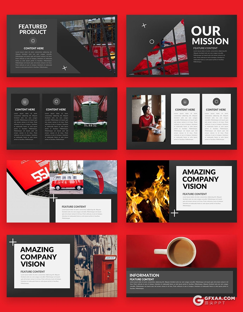 57页黑色时尚图片展示商务多用途PPT模板 - 顶尖PPT