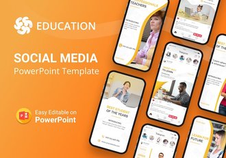 教育类社交媒体主题PowerPoint模板 - 顶尖PPT
