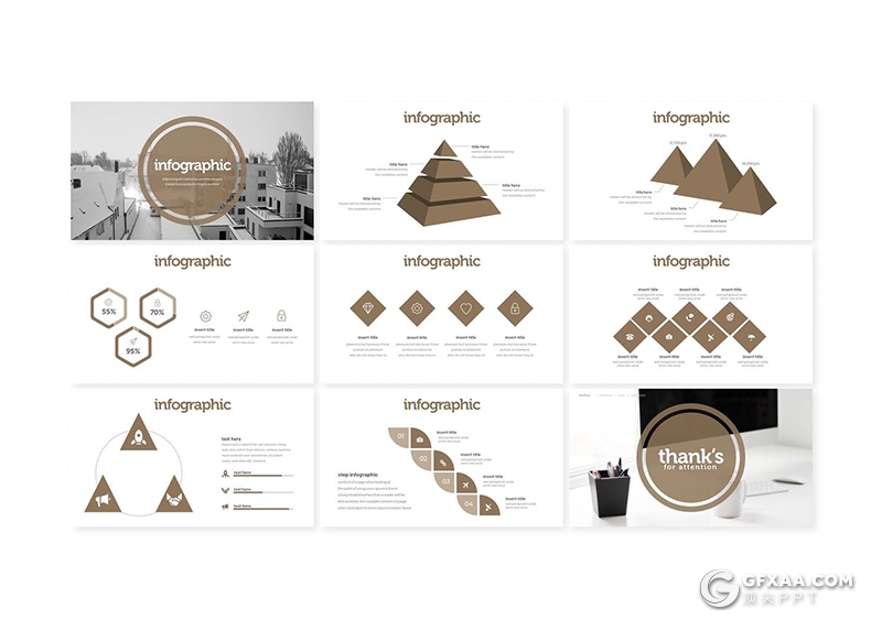 30页扁平化商务企业公司宣传介绍工作汇报总结PPT模板5种主题配色 - 顶尖PPT
