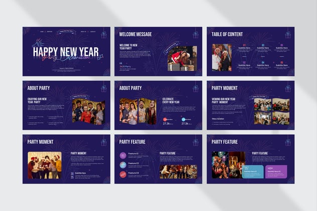 新年快乐PowerPoint模板 - 顶尖PPT