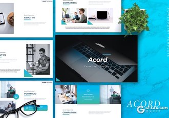 30页蓝绿渐变色商务企业团队介绍项目展示PPT模板5种主题配色 - 顶尖PPT