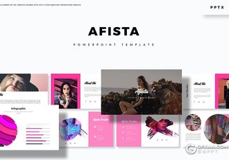 30页时尚流行风格模特写真摄影图片展示PPT模板5种主题配色 - 顶尖PPT