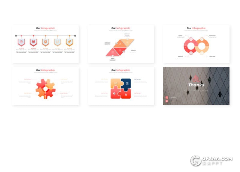 30页时尚简约风格数据信息图形设计多用途PPT模板5种主题配色 - 顶尖PPT