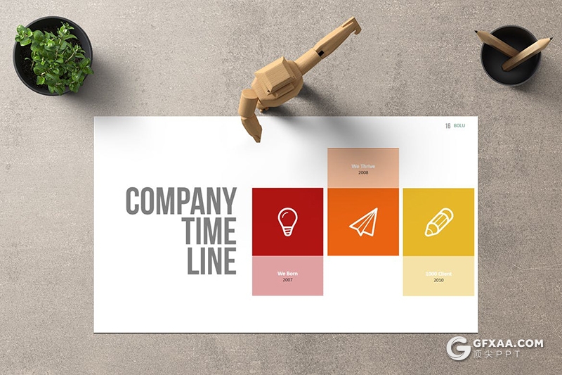 30页扁平化商务风格企业宣传工作总结PPT模板 - 顶尖PPT