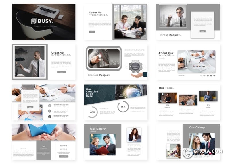 30页企业项目演示会议记录工作流程PPT模板5种主题配色 - 顶尖PPT