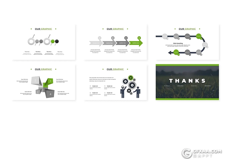 30页绿色节能环保环境包含植被绿化PPT模板5种主题配色 - 顶尖PPT