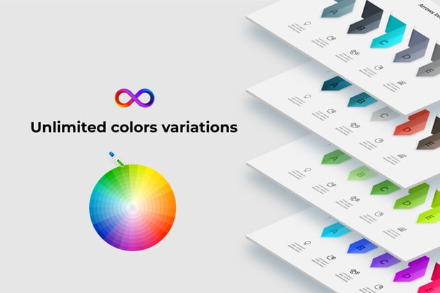 彩色动画箭头指向图形PPT模板 - 顶尖PPT