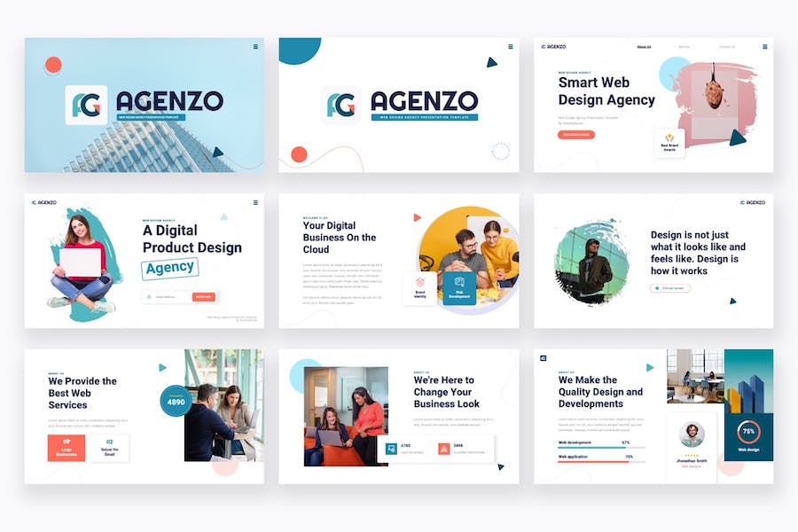 品牌展示服务介绍案例分享keynote模板 - 顶尖PPT