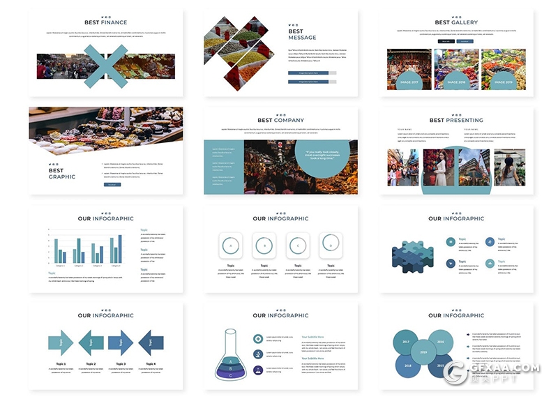 30页活动策划企业介绍业绩增长多用途PPT模板5种主题配色 - 顶尖PPT