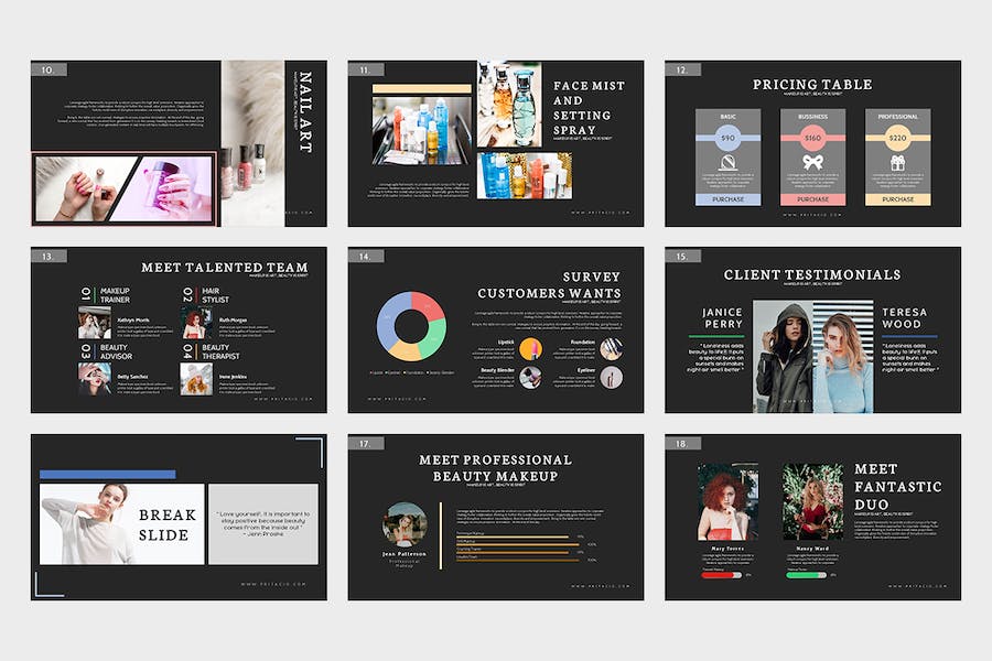 美容美发造型护理服务推广Keynote模板 - 顶尖PPT