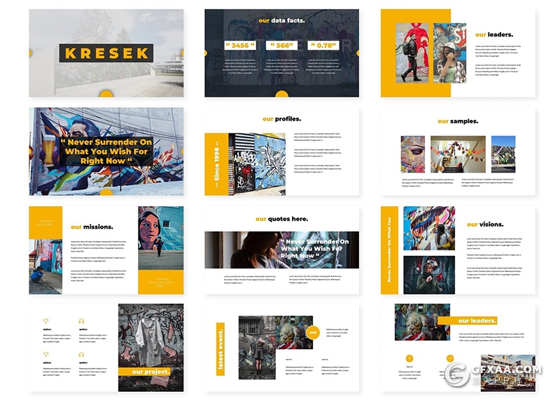 30页创意广告公司项目案例展示工作汇报总结PPT模板5种主题配色 - 顶尖PPT