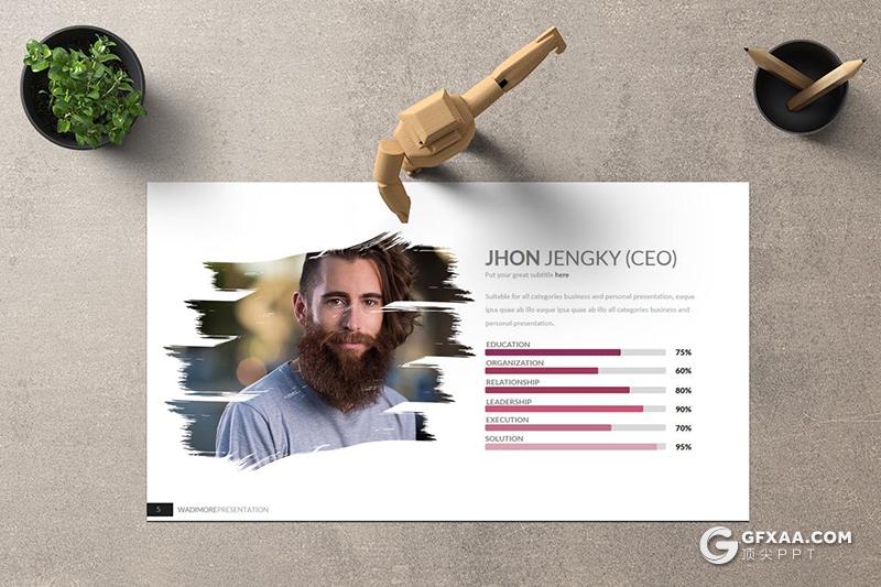 30页扁平化企业介绍个人求职简历团队介绍PPT模板 - 顶尖PPT