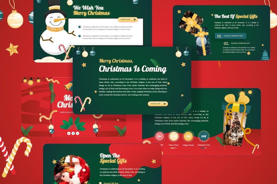 圣诞快乐创意国外圣诞节keynote模板 - 顶尖PPT