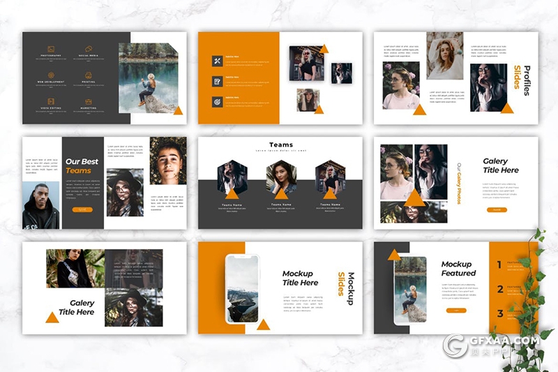 30页国外商务风格团队人员介绍PPT模板5种主题配色 - 顶尖PPT