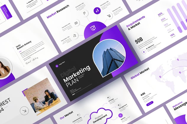 数字营销计划策略演讲Keynote模板 - 顶尖PPT