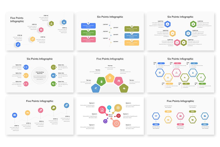 彩色环形关系图形keynote模板 - 顶尖PPT